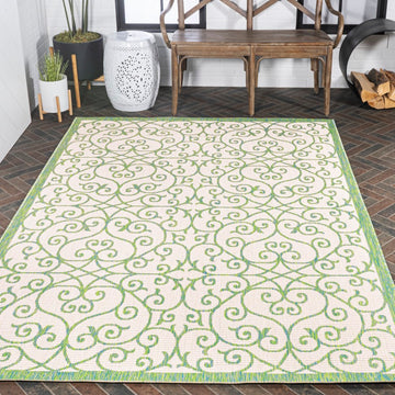 Madrid Vintage Filigree Textured Weave Indoor/outdoor Area Rug